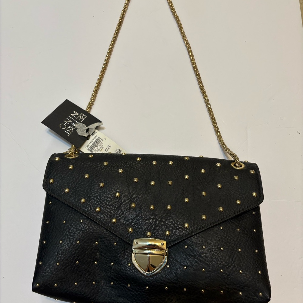 INC Crossbody & Shoulder Adjustable Chain Black & Gold